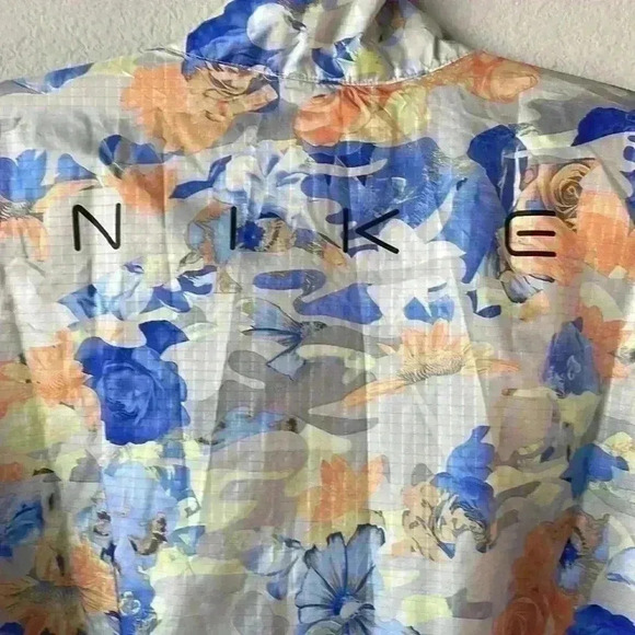 NIKE- Nike Sportswear Womens Woven Floral Track Jacket Windbreaker Sz M - Picture 12 of 12